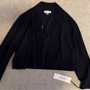 Calvin Klein Dark Blue Cropped Cardigan Sweater
